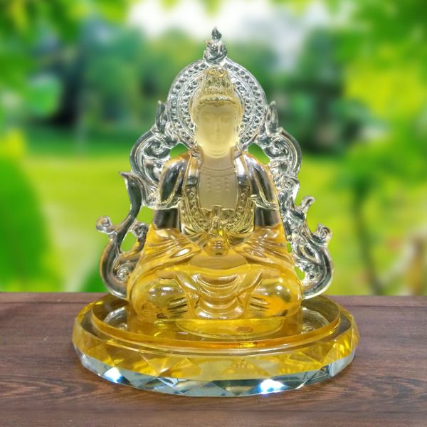 Tượng Trang Trí Xe Ô Tô Quan Âm Hai Mặt Ngọc Lưu Ly Cao Cấp