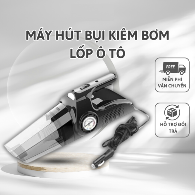Máy Hút Bụi Bơm Lốp Ô Tô Đa Năng 4 Trong 1