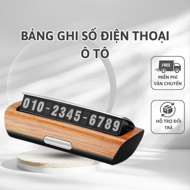 Bảng Ghi Số Điện Thoại Ô Tô Khi Dừng Đỗ Vân Gỗ Sang Trọng