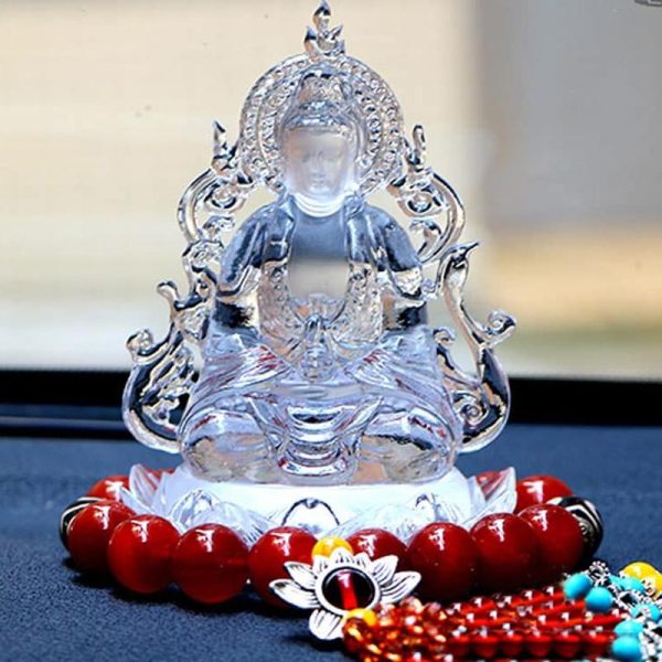 Tượng Trang Trí Xe Ô Tô Quan Âm Hai Mặt Ngọc Lưu Ly Cao Cấp