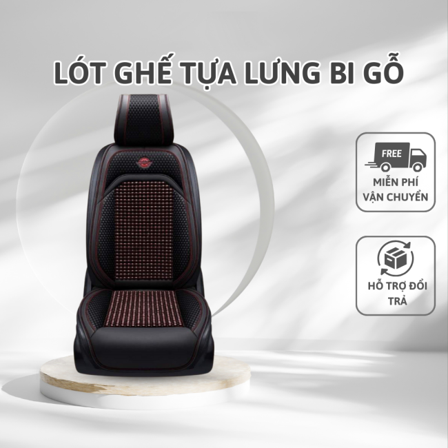 Lót Ghế Ô Tô Bi Gỗ Cao Cấp