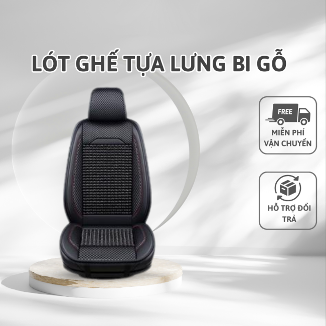 Lót Ghế Ô Tô Bi Gỗ Cao Cấp