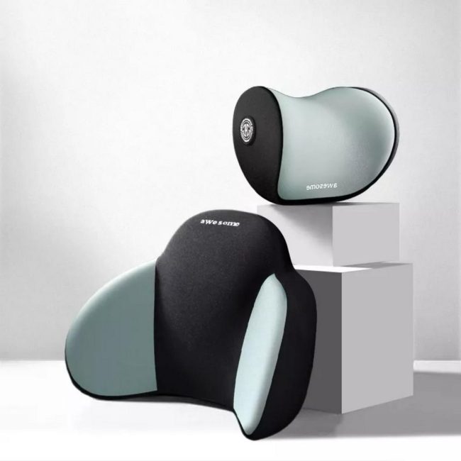 Bộ Gối Tựa Đầu Tựa Lưng Cao Su Non Cao Cấp Thiết Kế Sang Trọng