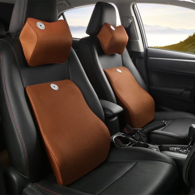 Bộ 01 Gối Tựa Đầu Và Tựa Lưng Cao Su Non Cao Cấp