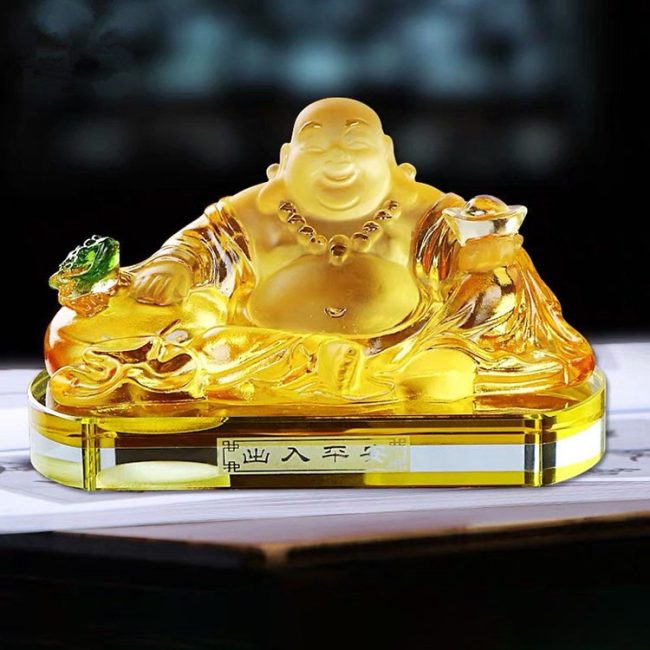 Tượng Di Lặc Đá Ngọc Lưu Ly Để Xe Hơi, Bàn Làm Việc Sang Trọng