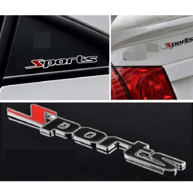 Decal Tem Chữ Kim Loại Sport Dán Trang Trí Ô Tô