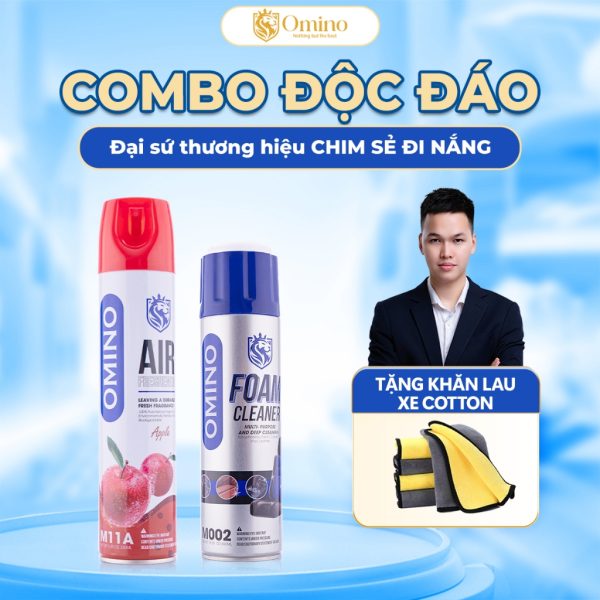 Combo Độc Đáo Omino Tẩy Đa Năng Dạng Bọt M002 + Xịt Khử Mùi M11 330Ml – Chính Hãng Omino Vietnam