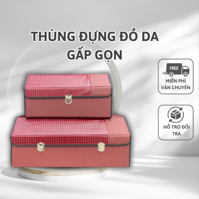 Thùng đựng đồ để cốp ô tô bằng da Luxury – Size Lớn