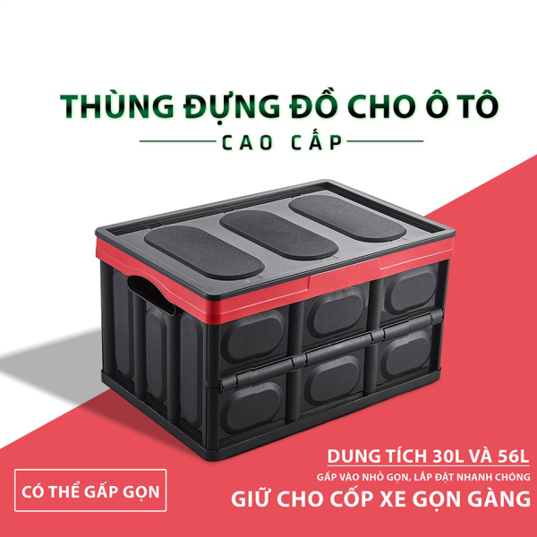 Thùng Đựng Đồ Gấp Gọn Để Cốp Xe Ô Tô Loại 56 Lít