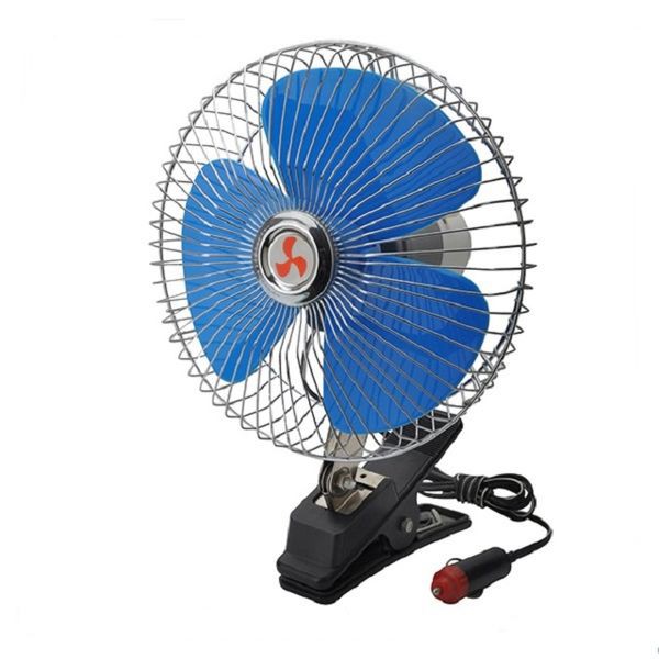 Quạt Kẹp Lồng Sắt Cánh Sắt 18cm 12V Hoặc 24V Kẹp Trên Ô Tô Xe Hơi