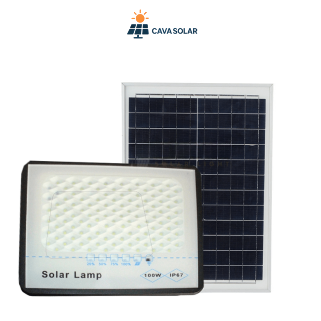 Đèn Pha Năng Lượng Mặt Trời Chống Chói 100W