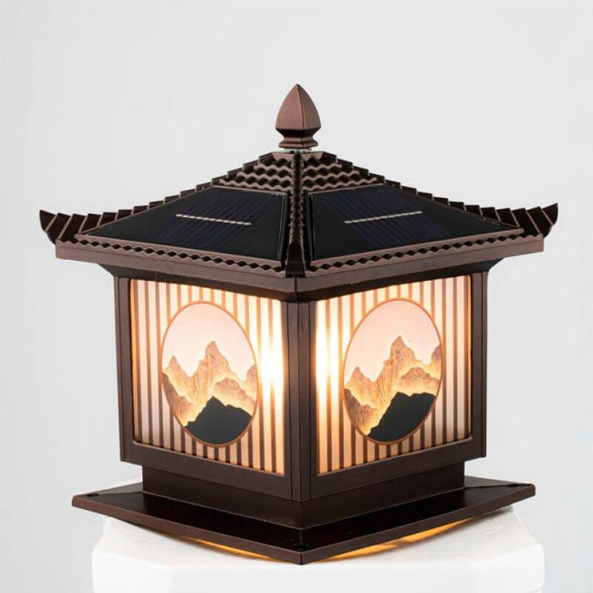 Đèn Trụ Cổng Năng Lượng Mặt Trời Tự Động 25x25cm