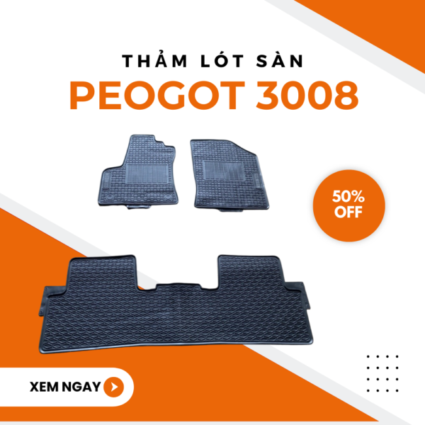 Thảm Lót Sàn Peogot 3008 Cao Su Đúc